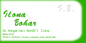 ilona bohar business card